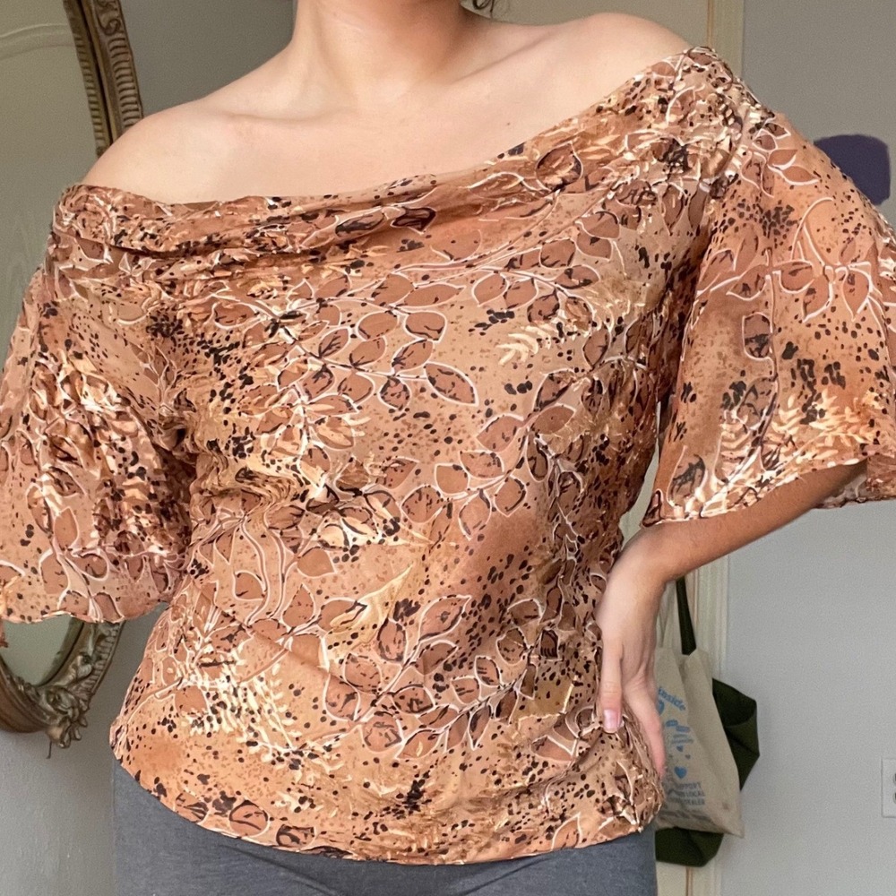 Beautiful Fairy‎ Whimsy Silk Off the Shoulder Blouse - Picture 8 of 8